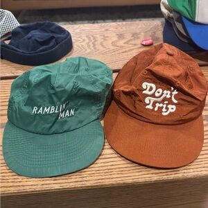 Free and Easy/Seagar Green and Orange Graphic Caps Nylon Ripstop